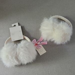 A New Day White Fluffy Earmuffs